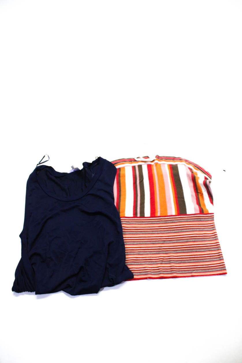 BCBG Max Azria 1.State Womens Garden Picnic Top Dark Blue White Size M S LOT 2