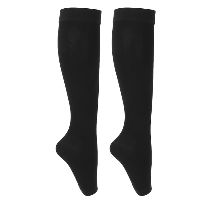 Chaussettes de Compression, Bas de Compression Noirs à Haute Élasticité Absorbent la Sueur Douce et Confortable pour les Femmes pour une Utilisation Quotidienne pour les Rencontres S, M, L, XL
