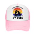 thumbnail image 3 of XIAOCHA Pet Graphic Trucker Hat for Women Breathable Outdoor Sun Guard Baseball Cap Casual Dad Hat,Pink, 3 of 3