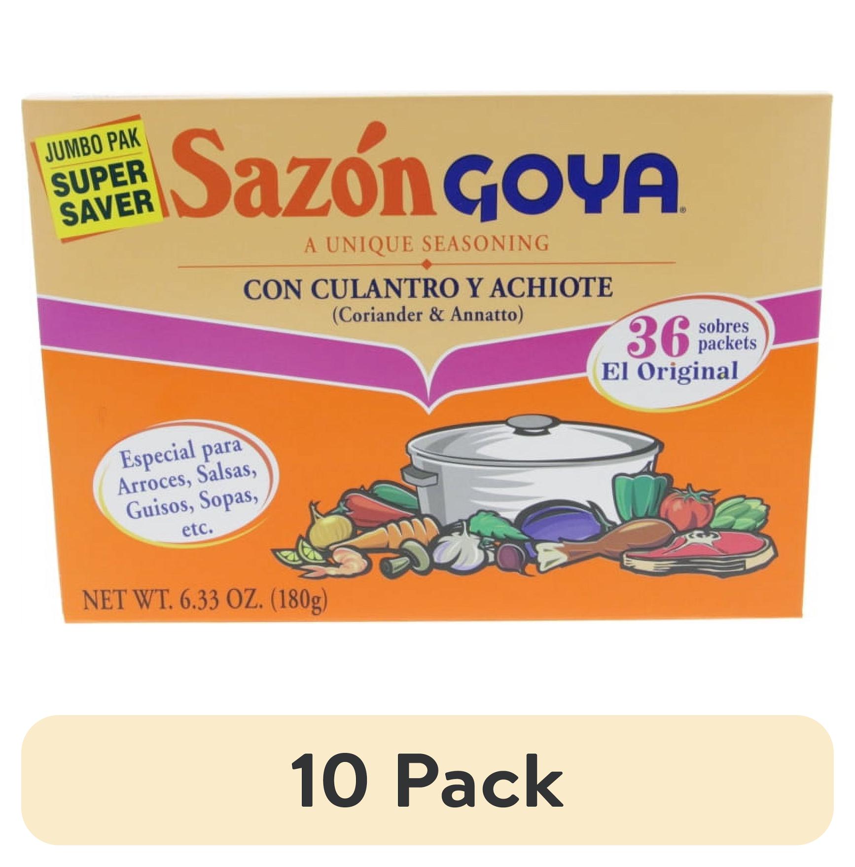 (10 pack) GOYA Sazon with Coriander and Annatto Seasoning Mix, 36 Packets, 6.33 oz Box