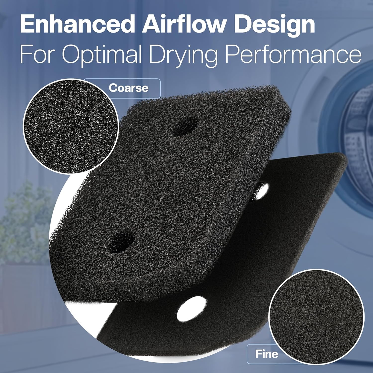 2 Pack Plinth Filter Replacement for Miele T1 Dryer 9164761, Heat Pump Tumble Dryer Foam Filter,Toe-Kick Lint Filter, Washable & Double Layer Filtration