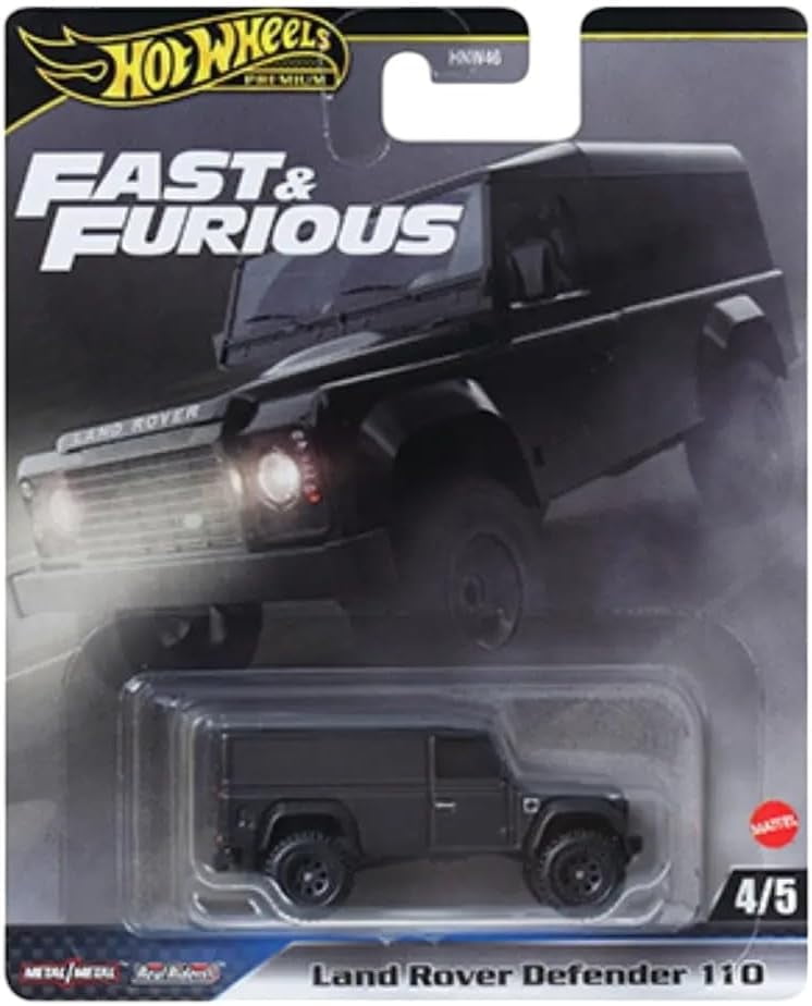 Hot Wheels Fast & Furious Premium Die-Cast Cars Collection, 5-Pack Set, 1970 Chevelle SS, Dodge Viper, Nissan 370Z, Land Rover Defender, McLaren Senna HNW46-956J