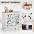thumbnail image 5 of Alpha Joy 34"H Vintage Hollow Style Sideboard Buffet Cabinet with Adjustable Feet for Dining Room, Kitchen, Living Room, White, 5 of 6