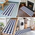 thumbnail image 5 of Blue Plaid 2'x6' Runner Rugs for Hallway Kitchen Bedside Non Slip Washable, Modern Minimalist Geometric Gingham Checkered Entryway Rug Runners with Rubber Backing, Long Carpet Runner for Laundry Room, 5 of 8