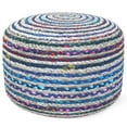 thumbnail image 5 of Simpli Home Margo Boho Round Pouf in Blue Braided Jute, 5 of 12