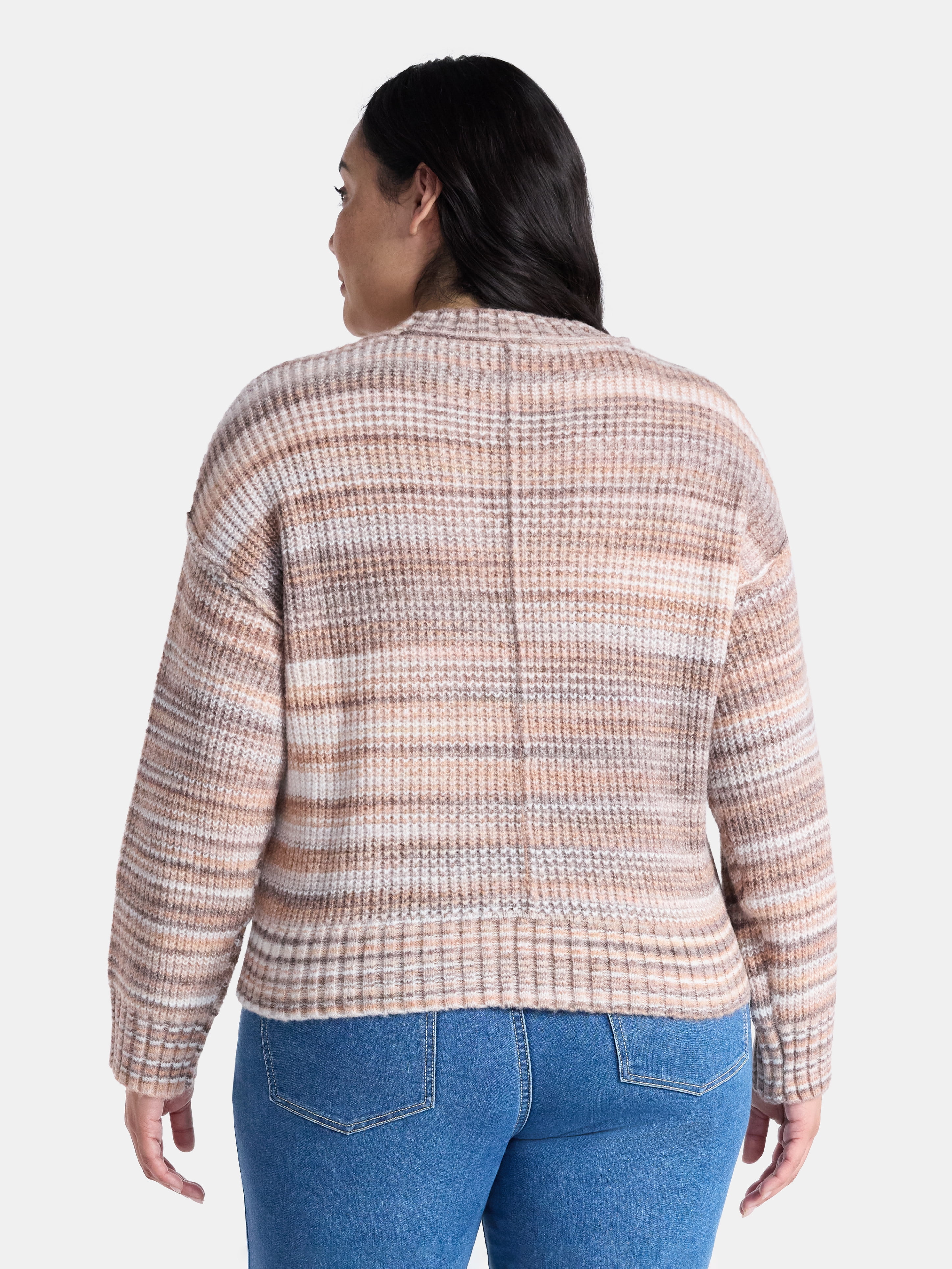 Terra & Sky Women's Plus Space Dye Sweater, Size 0X-5X