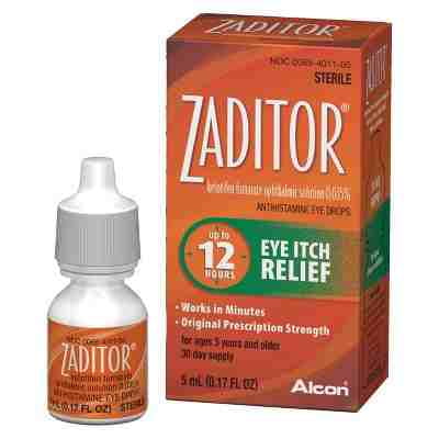 Zaditor Eye Itch Relief Drops - 0.17 oz (Best Over The Counter Eye Drops For Scratched Cornea)