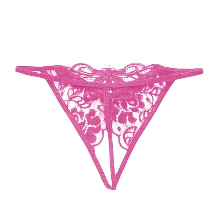 

Women S Panties Rose Embroidered Transparent Low Waist Low Grade Thongs Seamless Underwear For Women