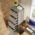 thumbnail image 3 of Tribesigns 4-Drawer File Cabinet for A4/F4/Letter/Legal Size Files, Vertical Wooden Filing Cabinet with Lock for Home Office, Gray, 3 of 9