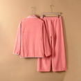 thumbnail image 4 of hotojiny Women Fuzzy Pajama Sets Long Sleeve Button Down Tops and Pants Pjs Plus Size Fleece Loungewear with Pockets, 4 of 7