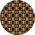 thumbnail image 1 of Ahgly Company Machine Washable Indoor Round Transitional Black Brown Area Rugs, 5' Round, 1 of 7
