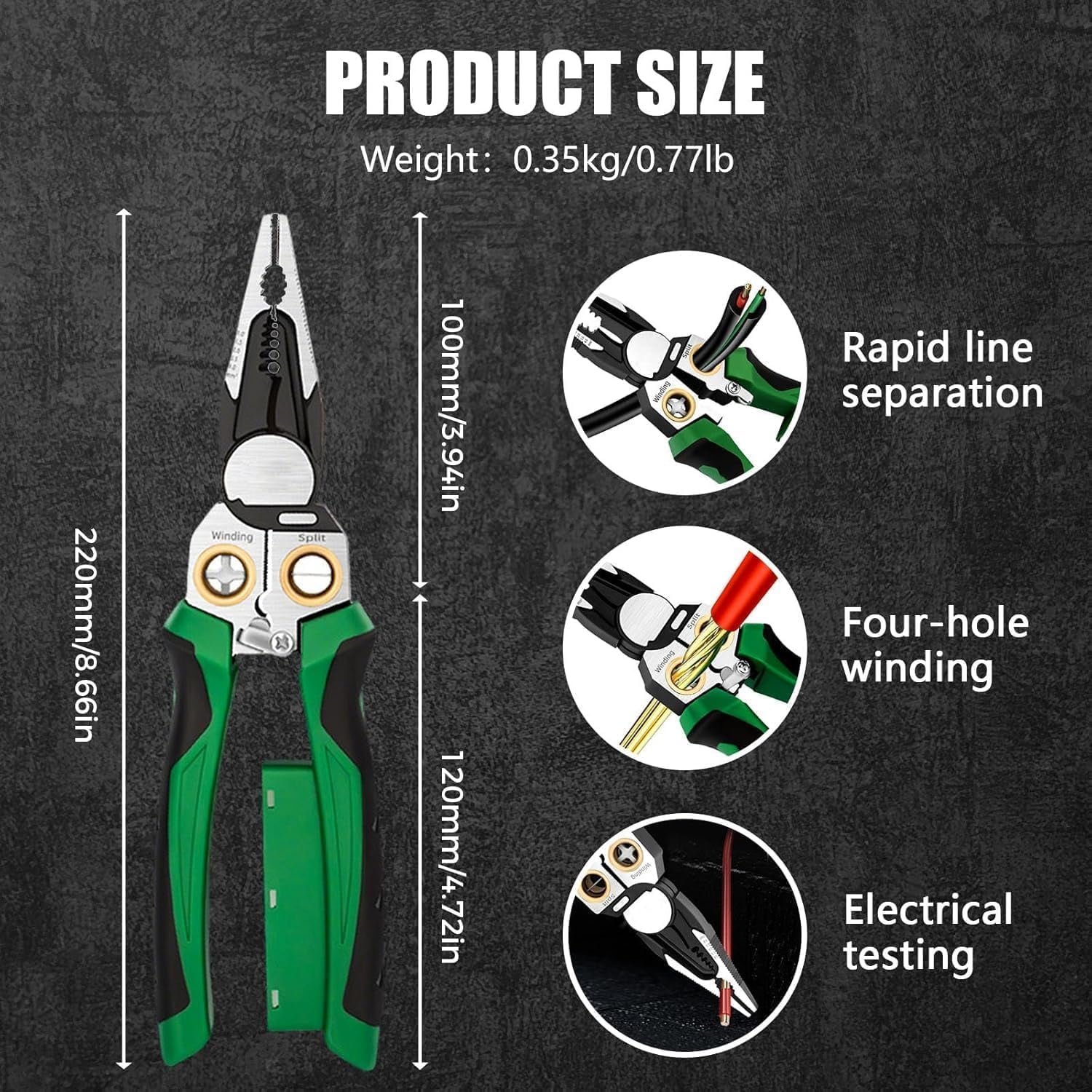 2026 New 8 in 1 Wire Stripper with Voltage Tester, Upgrade Heavy Duty Wire Stripper Pliers, Multi-function Electric Wire Stripping Tool Electrical Pliers for Cutting and Splitting (1 piece)TH