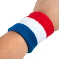 thumbnail image 2 of GOGO Patriot Style Stripe Wrist Sweatband, Red/White/Blue, 2 of 3