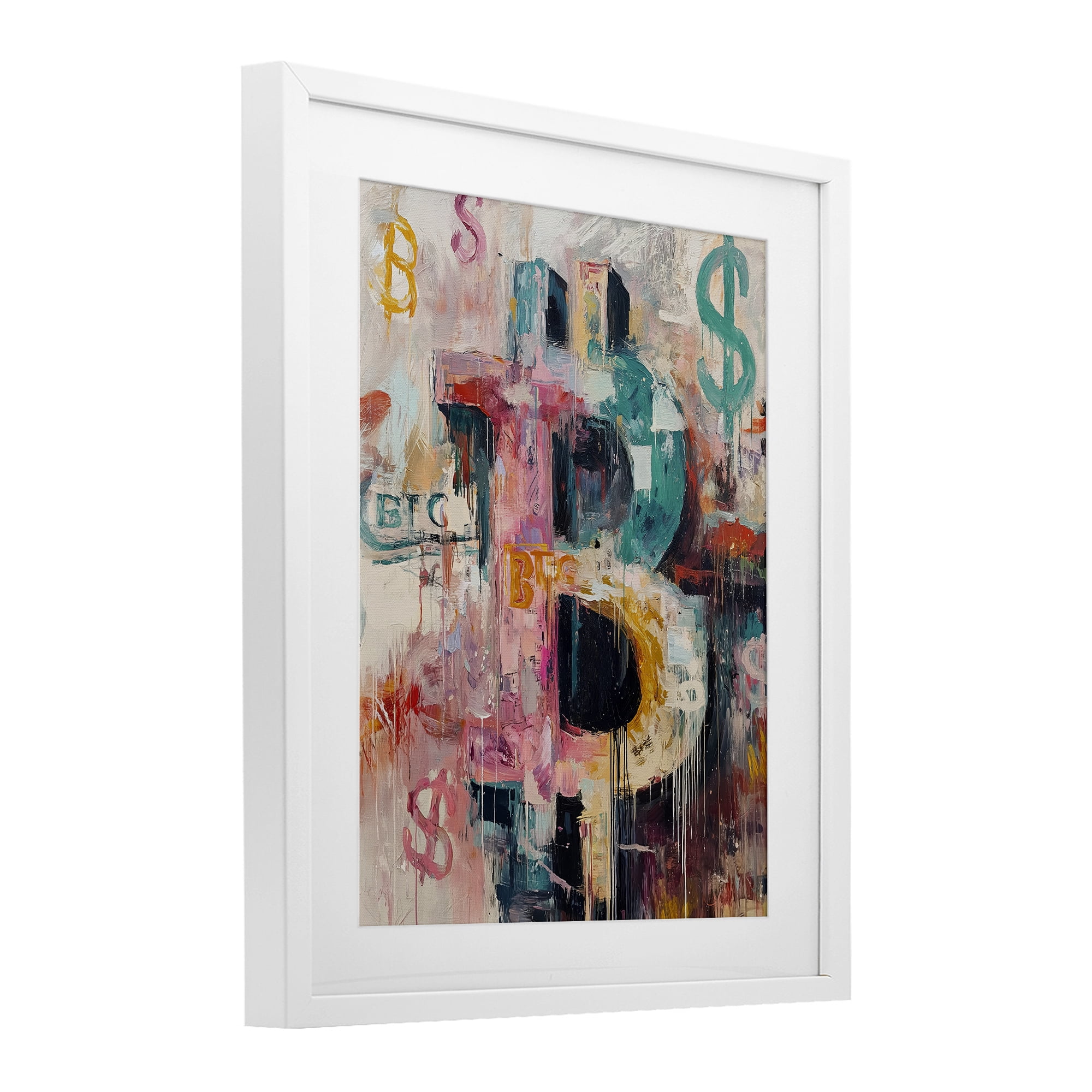 Stupell Industries Street Style Crypto Symbol White Framed Print Under Glass, design by Svetlana Aleynikova