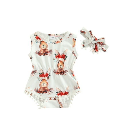 

2pc Newborn Infant Baby Girl Bodysuit Romper Jumpsuit Clothes Outfit Sunsuit Set