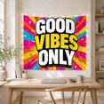 thumbnail image 5 of Good Vibes Only with Letters Stacked Vertically Thick, Inspirational Illustration for Art Lovers, Typography Wall Art, Housewarming Gift, Tapestry Wall Hanging for Bedroom and Dorm, 5 of 7