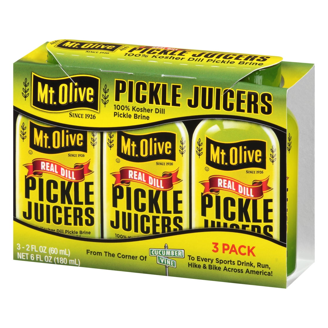 (12 pack) Mt. Olive 3 pack 2 fl oz Bottles of Real Dill Pickle Juicers Juice