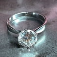 thumbnail image 3 of 2CT Round Cut Lab Created Diamond Women's Engagement Ring 14K White Gold Plated, 3 of 4