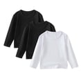 thumbnail image 2 of Nmnitkp Boys Long Sleeve Shirts Fashion Girls Long Sleeve Shirts Crew Neck Casual Boys Clothes High-Quality Fabric Cute Sweatshirts 3 Pack Black,4 Years, 2 of 7