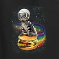 thumbnail image 3 of Wild Bobby, Funny Graphic Astronaut Cat in Space on Cheeseburger | Mens Cat Lover Graphic T-Shirt, Black, 5XL, 3 of 5