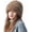 Brown, variant on Women Faux Rabbit Fur Knitted Beanie Hat Fleece Lined Bucket Hat Cover Ear Furry Winter Warm Skullies Ski Snow Cap