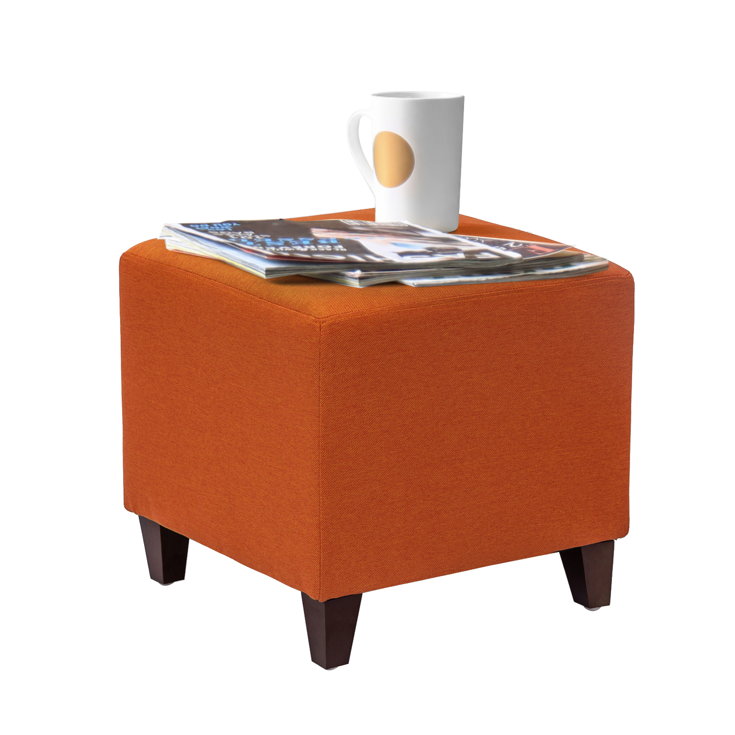 Homebeez Fabric Ottoman Square Footstool Padded Footrest Seat Sofa