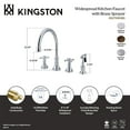 thumbnail image 6 of Kingston Brass KS2795KXBS Governor Double-Handle 4-Hole Widespread Kitchen Faucet with Brass Sprayer in Oil Rubbed Bronze, 6 of 7