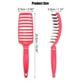 thumbnail image 2 of Unique Bargains 1Pc Wide Curved Vented Hair Brush Detangle Brush for Tangles and Knots Hair Brush for Men and Women Rose Red, 2 of 7