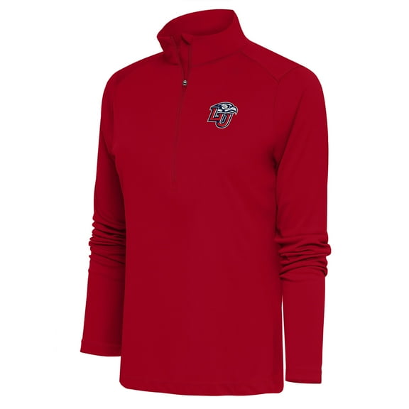 Women's Antigua Red Liberty Flames Tribute Half-Zip Pullover Top