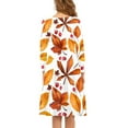 thumbnail image 3 of FKELYI Autumn Fall Maple Leaves Paper Women Dress Size 3XL Casual Happy Thanksgiving Swing Dress Comfy Women's Wear to Work Dresses Midi, 3 of 4