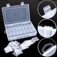 thumbnail image 2 of Boîte de Rangement Bijoux Accessoires Récipients Transparents Petits Objets Cas Structure Transparent Bijoux Multi-Grille Compartiment Organisateur Cas Sundries Conteneur, 2 of 9