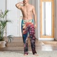 thumbnail image 2 of Gukieu Ocean Seahorse Print Men's Home Trousers, Elastic Drawstring Home Pajamas Clothing Suitable for Adult Men-3X-Large, 2 of 6