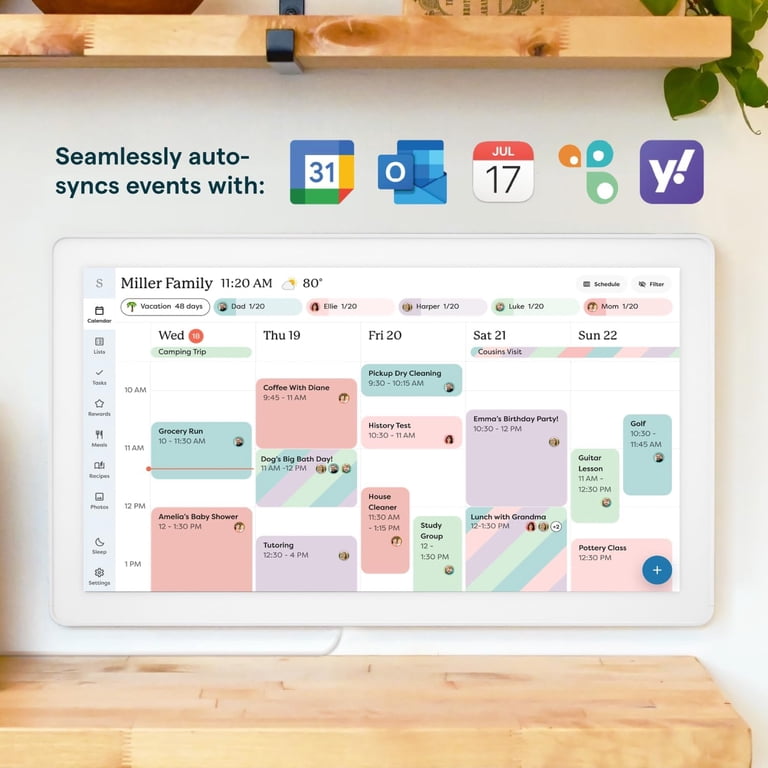 Skylight, Digital Calendar, 27-inch Touchscreen, Wall Mountable