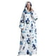 thumbnail image 1 of Camisón de franela con capucha y estampado de pingüino para mujer, suave y esponjoso, talla grande, informal, ligeramente elástico., 1 of 5