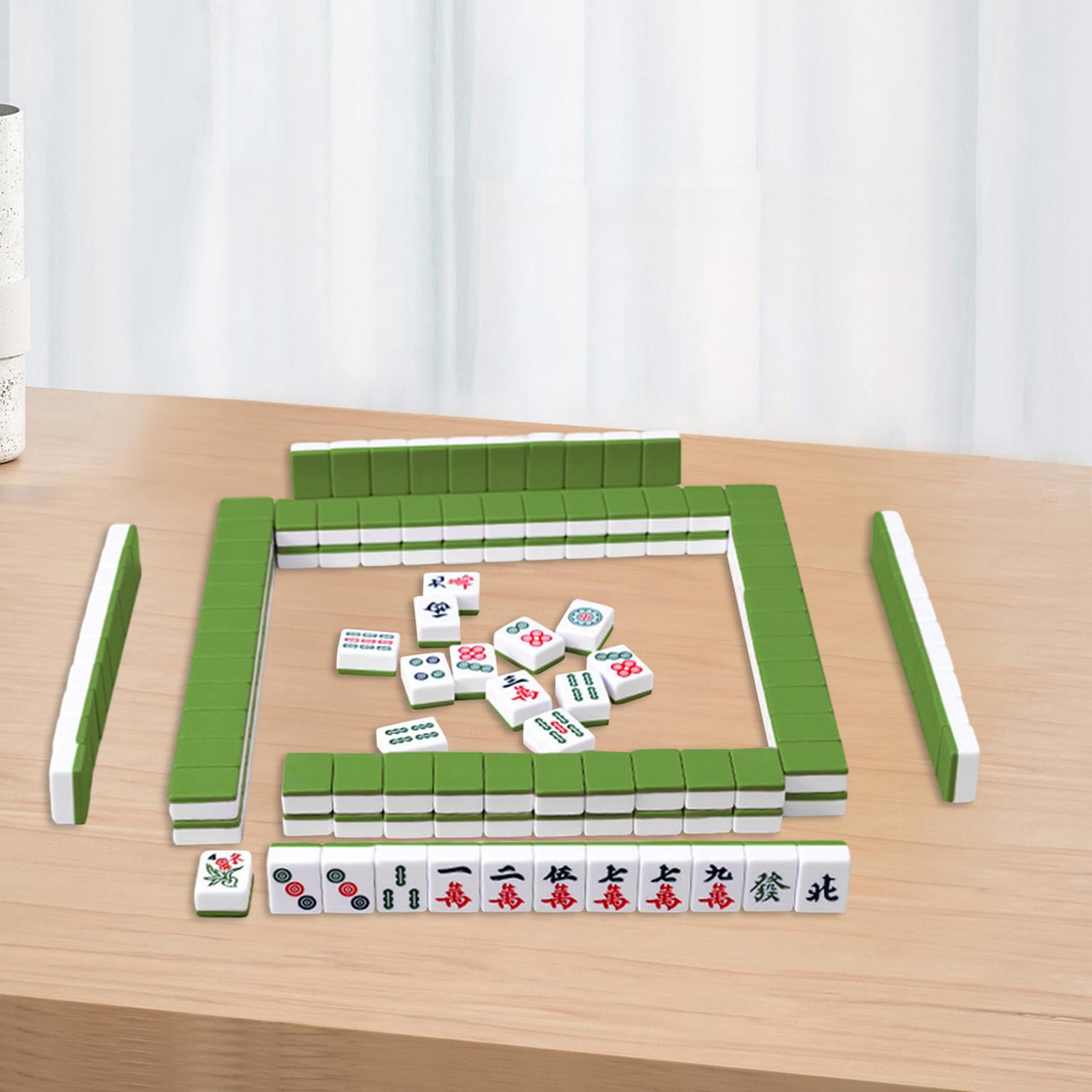 LeeQinersw 144x Chinese Version Game Set Leisure Time Chinese Style Game Mini Mahjong Tiles Green