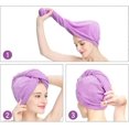 thumbnail image 3 of Toalla de microfibra para el cabello, de secado rápido, antiencrespamiento, para mujeres y hombres, súper absorbente, rosa, 1 unidad., 3 of 5