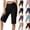 #01 Black, variant on Women's 14" Bermuda Shorts Knee Length High Waisted Stretchy Long Shorts with Pockets Athletic Casual Summer ,L,#01 Army Green