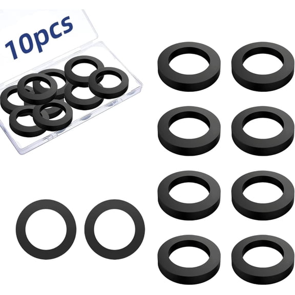 Oil Resistant Rubber Flat Washers 1 1/2 in OD x 1 in ID x 1/8 in Thick 10 Pack