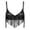 Black, variant on Sequin Tassel Crop Top for Women Fringe Wireless Unlined Bra Sparkly Belly Dance Party Accessory Hot Pink S