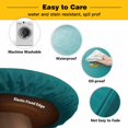 thumbnail image 3 of Elastic Fitted Round Tablecloth, Teal Ombre Waterproof Stretch Table Cover for 36"-44" Tables, Contemporary Gradient Abstract Art Washable Outdoor Tablecloths for Patio, Picnic, Camping, 3 of 9