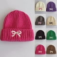 thumbnail image 5 of ZACPNCV Girls Bow Beanie Hat Winter Warm Knit Hats Cute Embroidery Bowknot Caps Streetwear Gray Free Size, 5 of 5