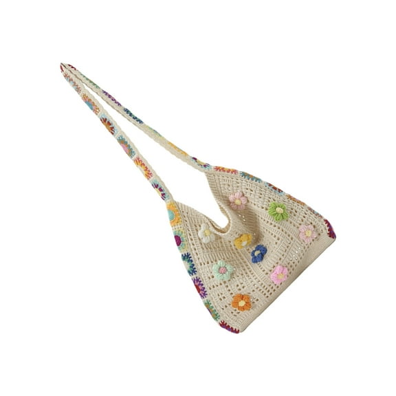 YIEMEEN Crochet Beach Toted Bag ,Mesh Beach Bag Shoulder Bag Vacation Crossbody Handbag