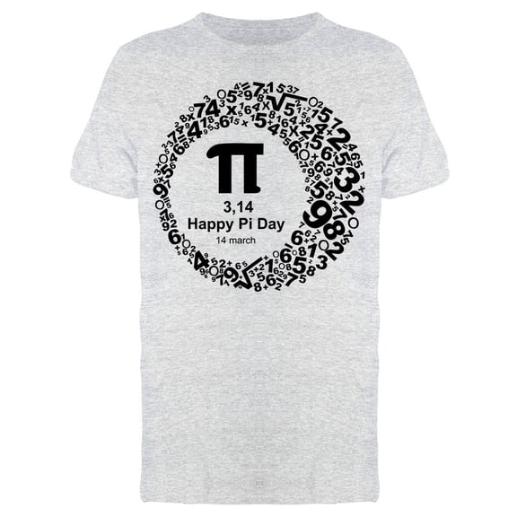 Happy Pi Day Circle Black Number Tee Men's -Image by Shutterstock