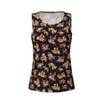 thumbnail image 4 of Xecao Rose Flower Bear print women's scoop neck, loose-fit workout tank tops for the gym., 4 of 9