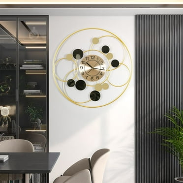 24" Large 3D Morden Wall Clock Battery Operated Metal Clock Watch Silent Non-Ticking for Home Living Room Bedroom Office Art Creative Decor