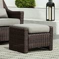 thumbnail image 3 of CHITA Outdoor Chestnut Wicker Swivel Glider Chair and Ottoman with Cushion, Brownish Gray, 3 of 12