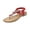 Red, variant on Women's Sandals Bohemian Rhinestone Beach Flip Flops Casual Flat Elastic Strap Slip on Lightweight Summer Beach Shoes