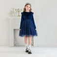 thumbnail image 4 of ANINEO Toddler Girls Tutu Dresses Long Sleeve Ruffle Fall Winter Holiday Star Sequin Tulle Dress 5-12Y, 4 of 7