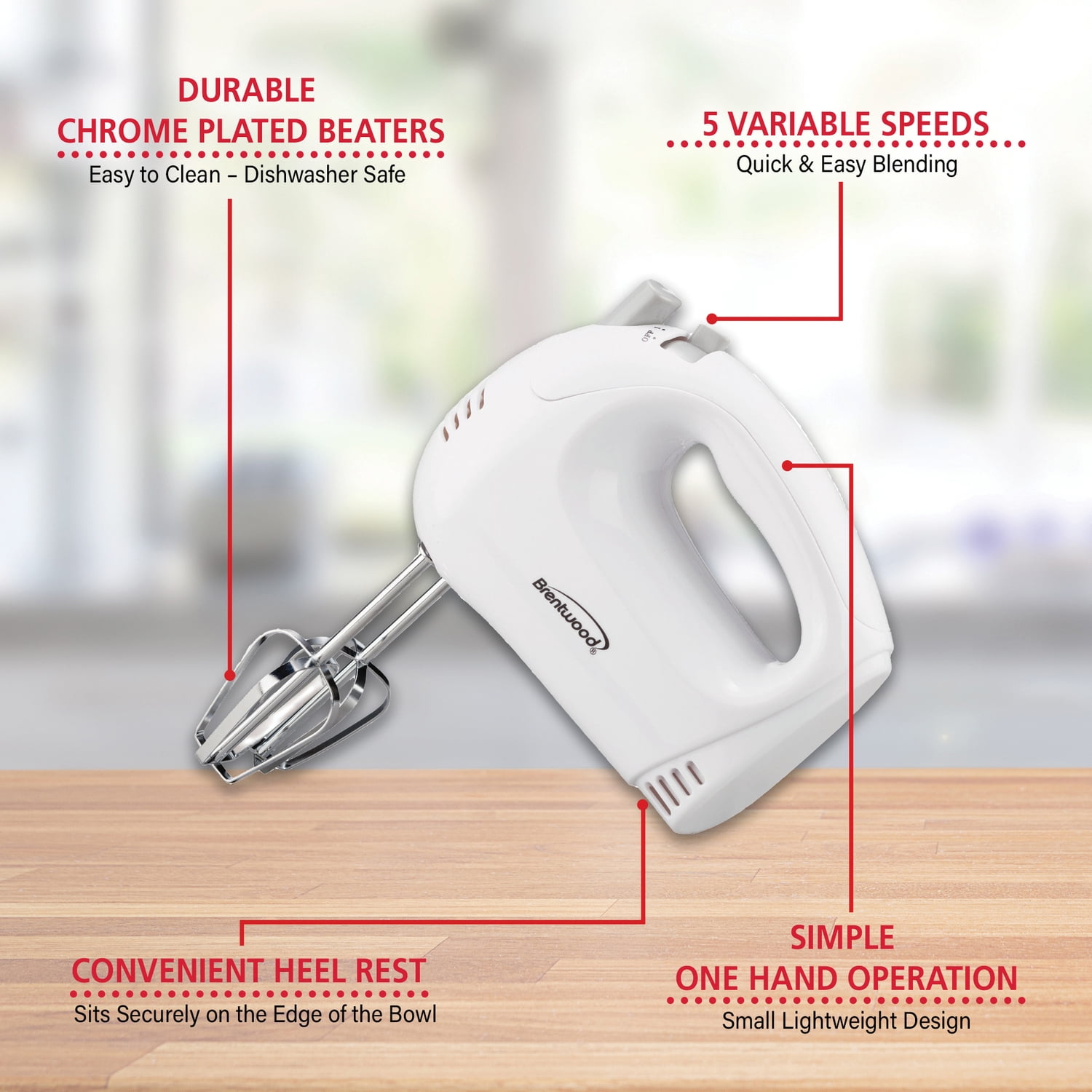 Brentwood 150-Watt 5-Speed Hand Mixer