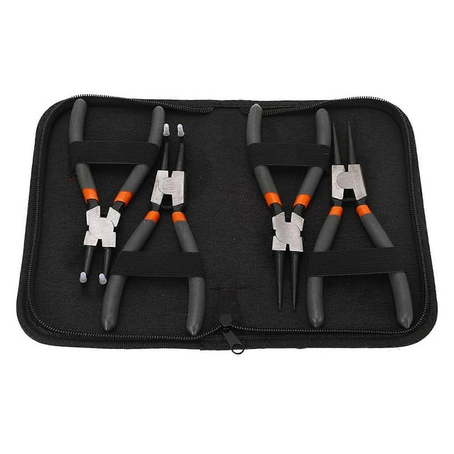 4 Pcs Carbon Steel Circlip and Snap Ring Pliers Set for Repair and Maintenance